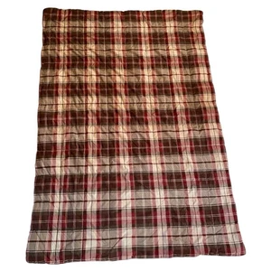 JCPENNEY HOME 2015 Autumn Christmas Collection Sherpa Blanket Plaid Red Tan - Picture 1 of 10