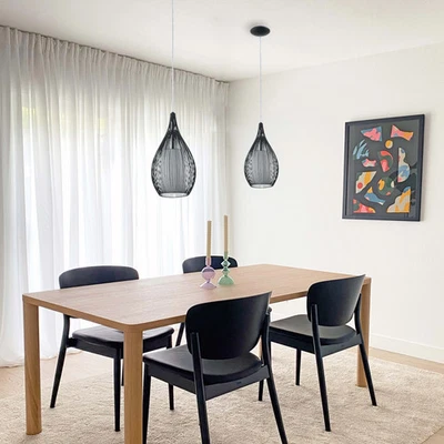 Mini colgante Eglo Razoni negro de 1 luz con vidrio opalino negro granja Foto 1 de 4