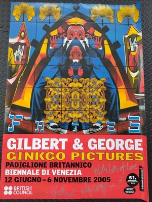 Gilbert & George Ausstellungsplakat Signiert 2005 Ginko Pictures - Bild 1 von 4