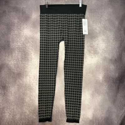NUEVO CON ETIQUETAS Leggings Rhone Mujer XL Negro Pata de Gallo Sin Costuras Capa Base $118 Foto 1 de 4