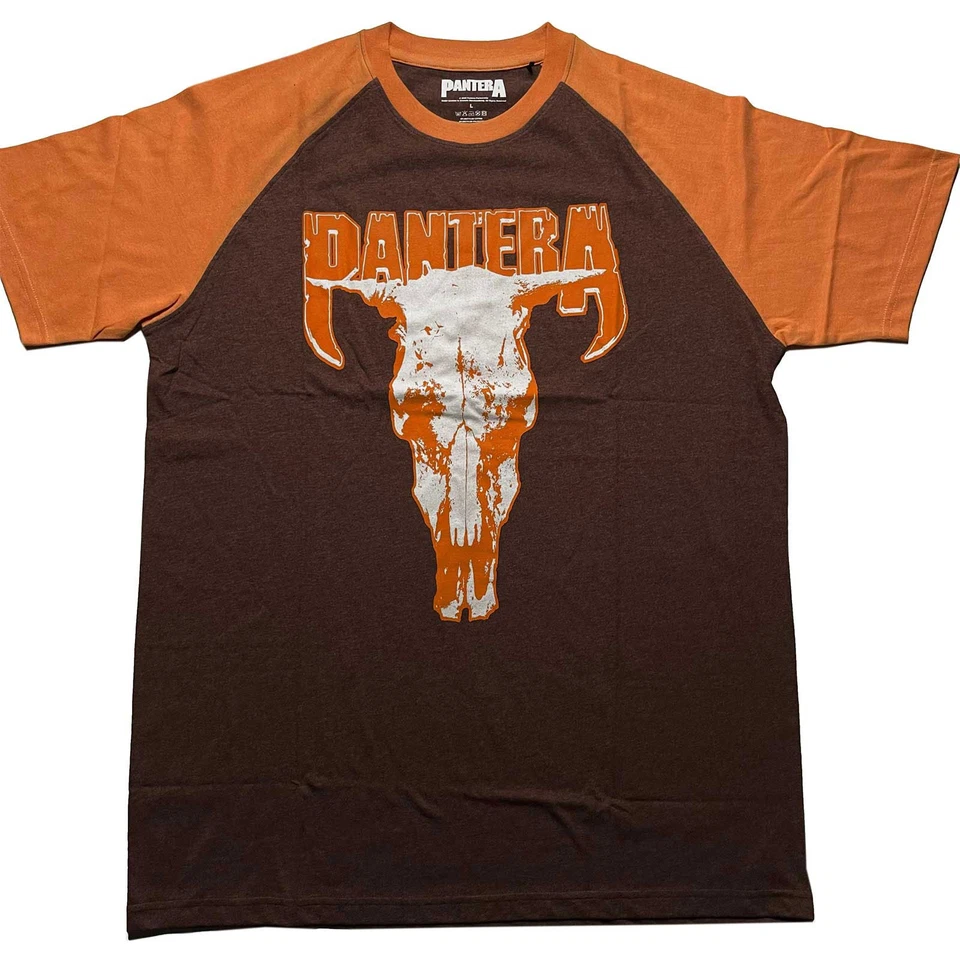 Maglia baseball uomo Pantera teschio piccola marrone e arancione - Immagine 1 di 1