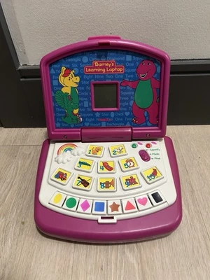 Vintage Barney's Learning Laptop 1999 Interactive Tiger Toy Educational TESTED — 第 1/4 张图片