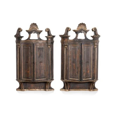 PAR DE ARMARIOS VENECIANOS POLICROMADOS SIGLO XVIII Foto 1 de 4