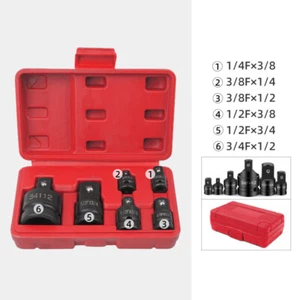 6*Impact Socket Reducer Adapter Set Convertor 1/4" 3/8" 1/2" 3/4" w/Storage Case - Picture 1 of 14