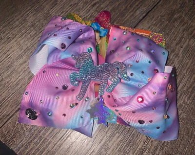 Lazo de pelo JoJo Siwa Claire’s Exc unicornio rosa púrpura azul lazo de pelo estrás nuevo con etiquetas Foto 1 de 4