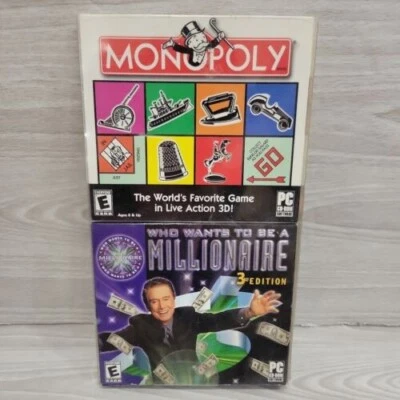 PC Game Lot Monopoly & Who wants to be a Millionaire  PC CD-ROM 2006👀 - Image 1 of 4