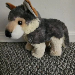 Juguete de peluche Aurora Wiley Wolf gris bronceado juguete de peluche aspecto realista - Imagen 1 de 7