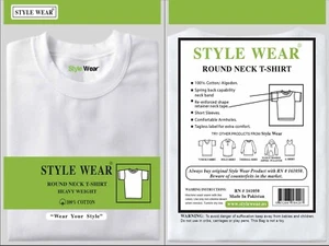 Style Wear T-Shirt - Round Neck White 3XL - 6 Count - Picture 1 of 1