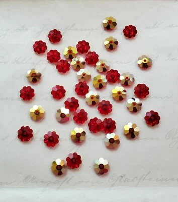 Swarovski 3700 Margarita Flower Beads 6mm Light Siam AB (16pcs) - Image 1 of 2