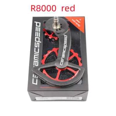 Bicicleta de carretera fibra de carbono cerámica cojinete guía rueda polea trasera desviadores traseros Foto 1 de 4