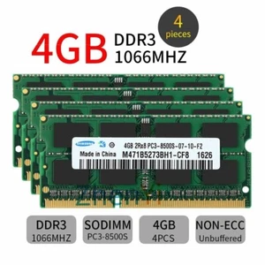 16GB 4x4GB PC3-8500S DDR3 1066 1.5V SO-DIMM Laptop RAM For Samsung Lot UL - Picture 1 of 1