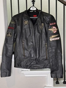 Vintage Ducati Meccanica 100% Cowhide Leather Jacket (Size 160 EU) MD - Picture 1 of 6