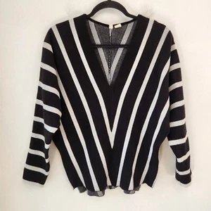 Maglione Moth Anthropologie Hadley bianco e nero pullover a righe donna S - Foto 1 di 7