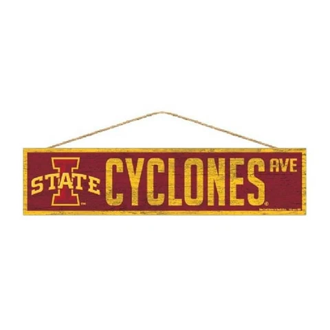 Iowa State Cyclones 4"x17" Wood Sign Avenue Design [NEW] NCAA Street Banner Wall Cover