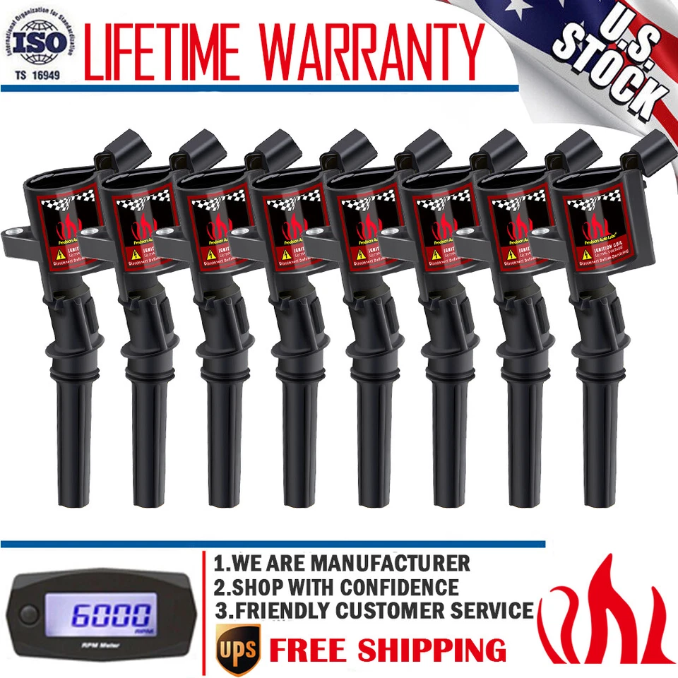 8 Pack Ignition Coils For Ford 4.6L 5.4L 6.8L F150 F250 F550 Lincoln DG508 FD503 - Image 1 of 4
