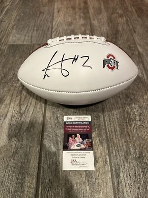 FÚTBOL AMERICANO FIRMADO POR CRIS CARTER OHIO STATE BUCKEYES RARO CERTIFICADO DE AUTENTICIDAD JSA CORTE AUTOGRAFIADO Foto 1 de 3