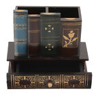 Book Pen Holder with Drawer - Antique Library Organizer