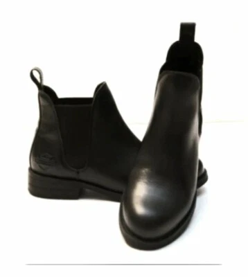 Harley Davidson Black Leather Booties Sz 7 Women Ankle Slip On Boots EXCELLENT  - Image 1 of 4