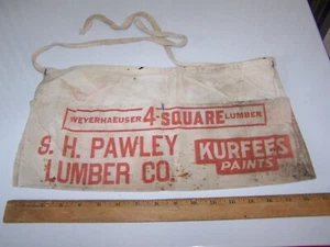Vintage S.H. Delantal de uñas PAWLEY LUMBER CO WEYERHAEUSER 4 CUADRADOS - PINTURAS KURFEE - Imagen 1 de 2
