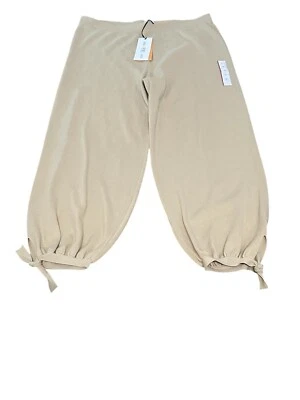 Future Collective Jenny K Lopez Plus Pantalones al Tobillo Pierna Relajada Beige 1X Tejido Nuevos con Etiquetas Foto 1 de 4