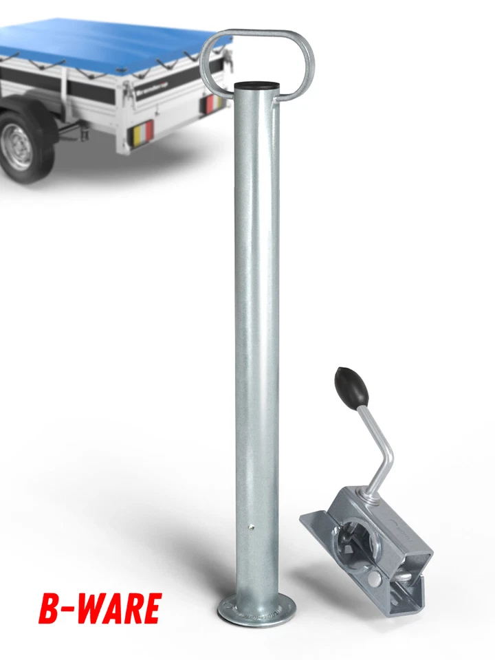 B-Ware Anhängerstützen + Klemmhalter Stahl verzinkt 48mm Abstellstützen Anhänger - Bild 1 von 4