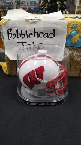 NIB WISCONSIN BADGERS SCHUTT AUTHENTIC MINI NCAA FOOTBALL HELMET Cover