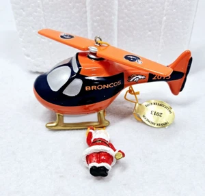 2013 Denver Broncos Helicopter Christmas Ornament DANBURY MINT - Picture 1 of 5