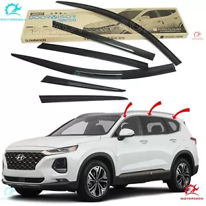6pcs Smoked Window Sun Vent Visor Rain Guards for 2019-2023 ✅ Hyundai Santa FE ✅ - Picture 1 of 5