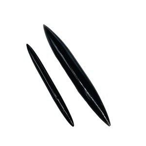 Natural Black Obsidian Gemstone Tribalseptum TUSK pincher 14g to 1/2'' and cust - Picture 1 of 5