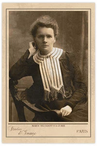 MARIE CURIE Nobel Chemist Physicist Vintage Photograph A+ Reprint Cabinet Card - Picture 1 of 1