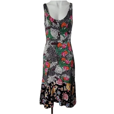 Vestido Anthropologie Maeve violeta sin mangas floral midi talla 2 Foto 1 de 4