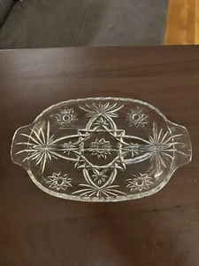 Plato de caramelo vintage Anchor Hocking de 10" cristal transparente 2 piezas - Imagen 1 de 3