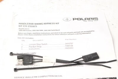 Genuine Polaris 2203073 Kit,Handlebar Wiring Harness 2005 fusion RMK 900 Switchb - Image 1 of 2