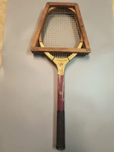 Vintage Spalding Lakeside Wooden Tennis Racket Racquet W/ Original Press - Decor - Picture 1 of 9