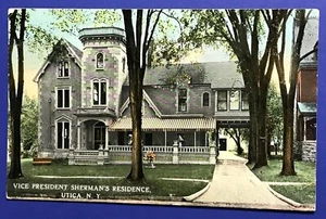 Vice President Sherman's Residence, Utica, NY postally used 1912 - Picture 1 of 2