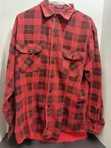 Vintage Fieldmaster Shirt L 16-16.5 Buffalo Check Flannel Button Up Heavy READ - Picture 1 of 8