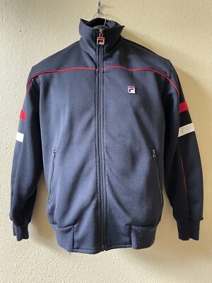 Vintage FILA Men's Full Zip Jacket Sz Small Classic Navy Red White EUC - Image 1 of 4