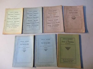 7 Newbury NH New Hampshire Town / School Reports 1911-1917 - Picture 1 of 5