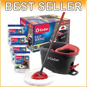 Effortless Floor Cleaning with EasyWring Mop & Bucket System + 4 Refills - Picture 1 of 11