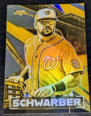 Kyle Schwarber Washington Nationals 2021 Topps Fire Gold Minted Parallel #197 - Image 1 of 3
