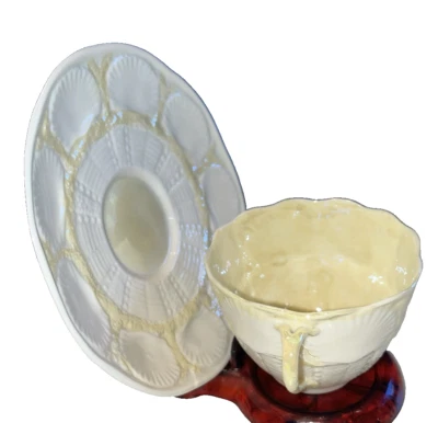 Vintage Belleek Teacup and Saucer Ireland Fine Porcelain Seashell - Image 1 of 4