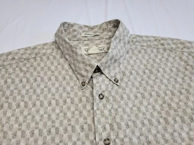 Винтажная мужская рубашка Natural Issue XXL на пуговицах с длинным рукавом без складок Geo - Изображение 1 из 4