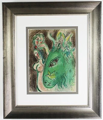 MARC CHAGALL Paradise com ilustrações de burro verde para verve bíblica Mourlot 1960 - Imagem 1 de 4