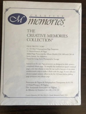 NUEVO Creative Memories 8 x 10 Protectores de Página 15 Hojas - Sellado - Nuevo de Lote Antiguo Foto 1 de 4
