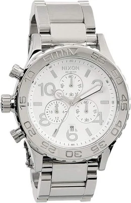 Мужские кварцевые часы-хронограф Nixon A037945 серебро нержавеющая сталь 42 мм - Изображение 1 из 4