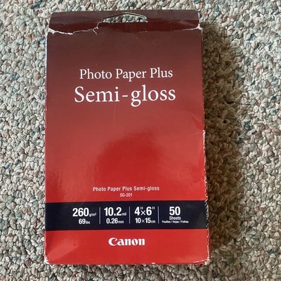Canon Photo Paper Plus Semi-Gloss SG-201 Inkjet Paper, 4x6", 50 Sheets - Image 1 of 2