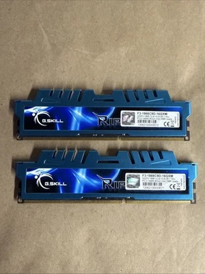 G.Skill RipJaws|F3-1866C9D-16GXM|DDR3|1.50V|8GB|Blue|DIMM Desktop Memory 32GB 2p - Image 1 of 3
