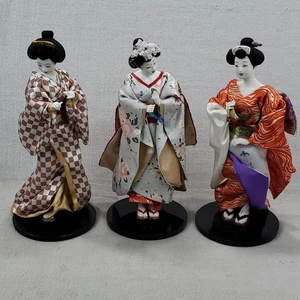 3 Stück The Ashton-Drake Galleries Japanische Geisha Puppe Poesie der Blumen Statuen - Bild 1 von 12