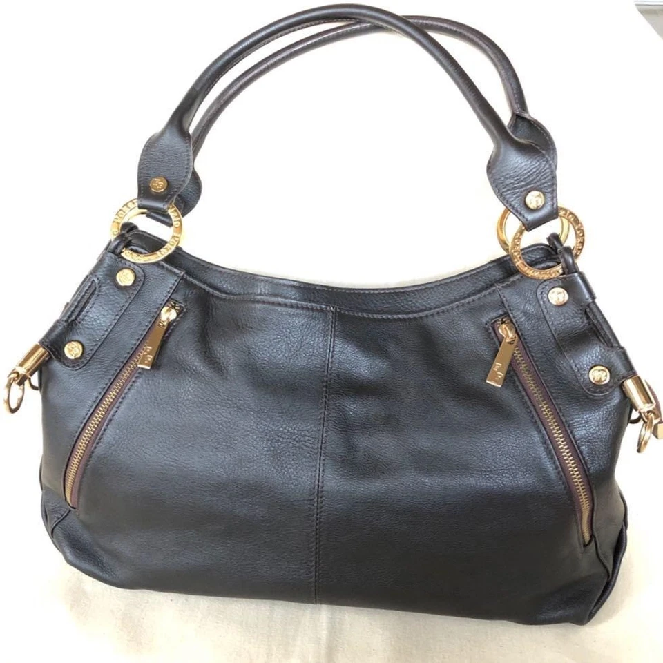 Bolso Hobo de Hombro Fabrizio Poker Cartera Cuero en Marrón Oscuro USADO Buen Estado Foto 1 de 4