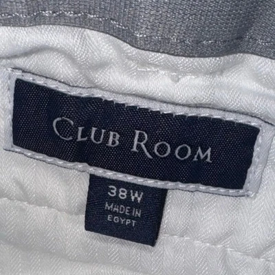 Pantalones Cortos Club Room Para Hombres 38 Blanco Informal Chino Bolsillos Frontales Planos Golf Verano Foto 1 de 4